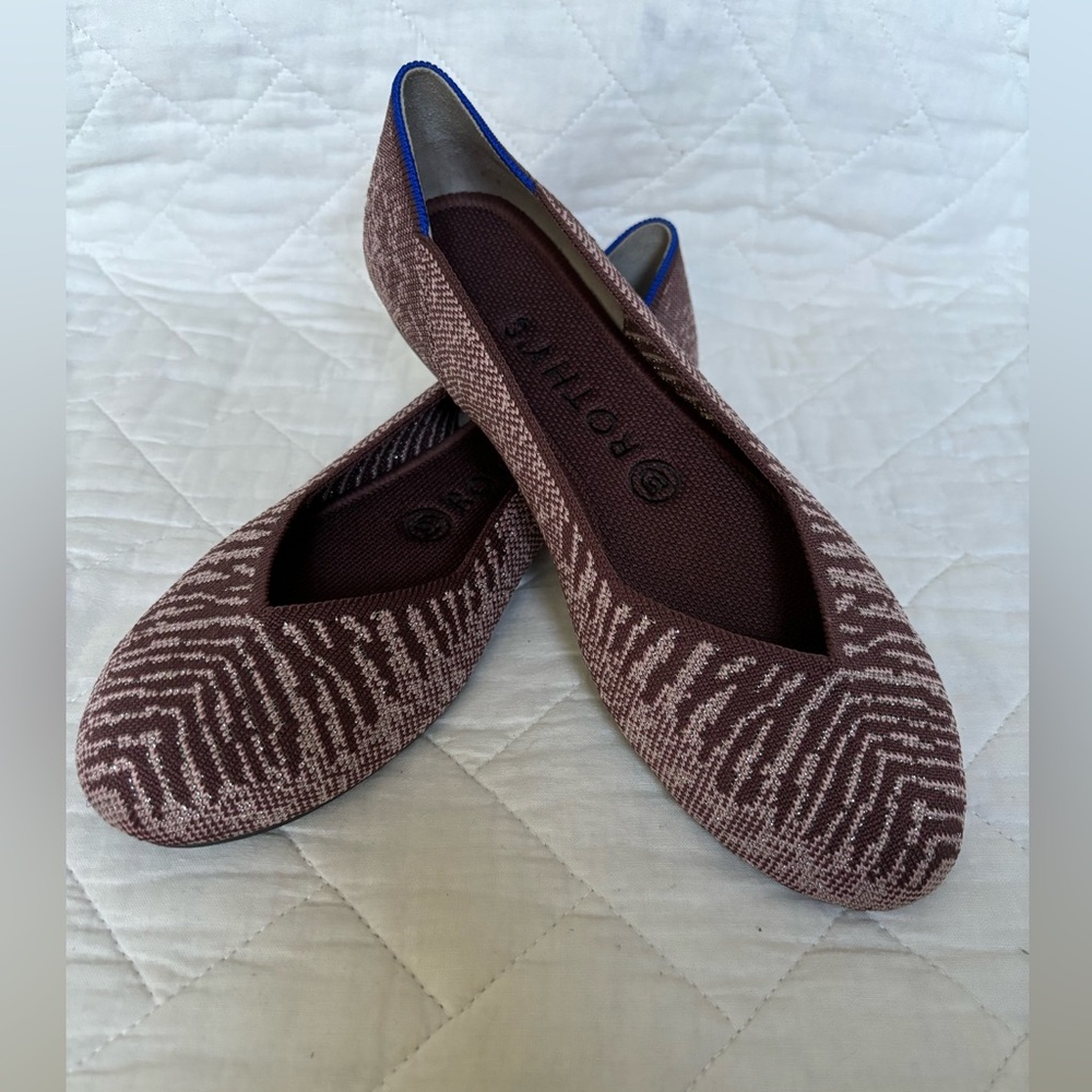 NEW Retired Rothy’s Desert Metallic Pink Flats Women’s Shoes Size 8